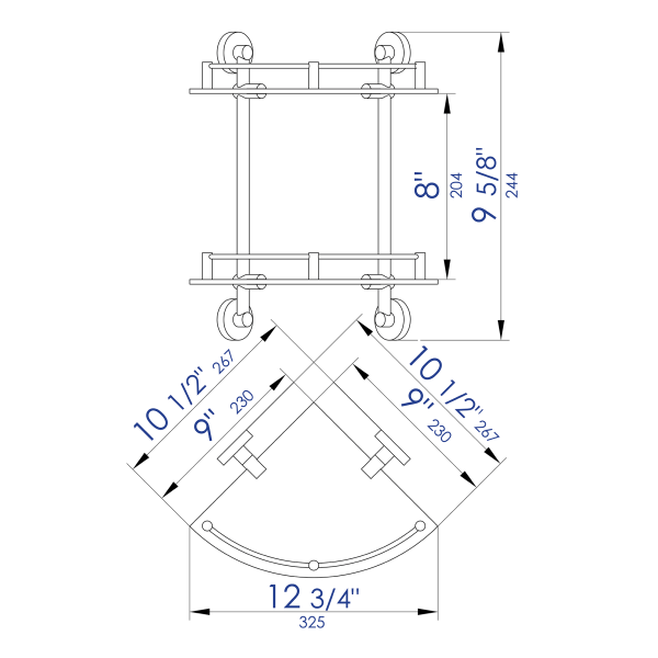 ALFI brand AB9548 Polished Chrome Corner Mounted Double Glass Shower Shelf