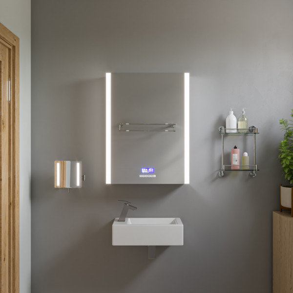 ALFI brand AB9549 Polished Chrome Wall Mounted Double Glass Shower Shelf