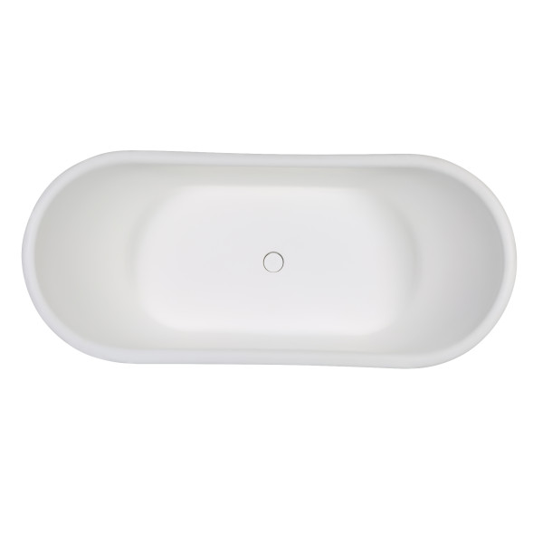 ALFI brand AB9950 67" White Matte Pedestal Solid Surface Resin Bathtub