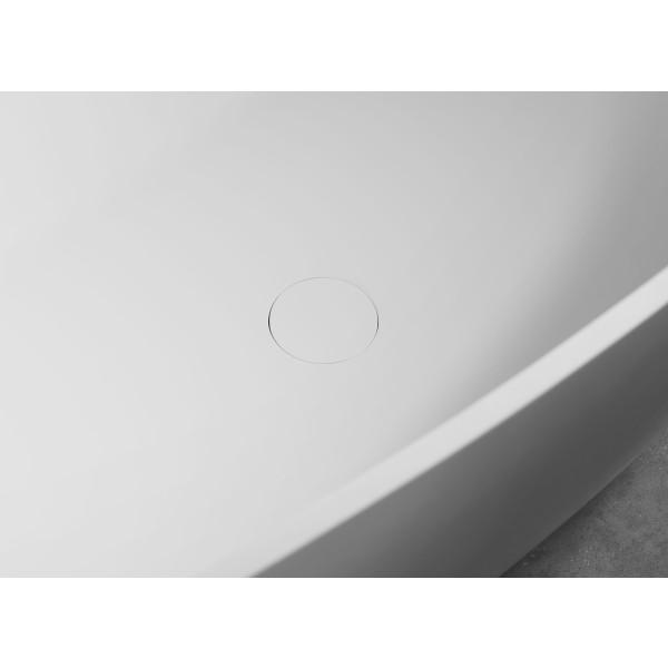 ALFI brand AB9975 59" White Oval Solid Surface Resin Soaking Bathtub