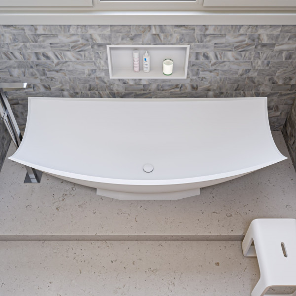 ALFI brand AB9992 Solid Surface Resin Free Standing Hammock Style Bathtub