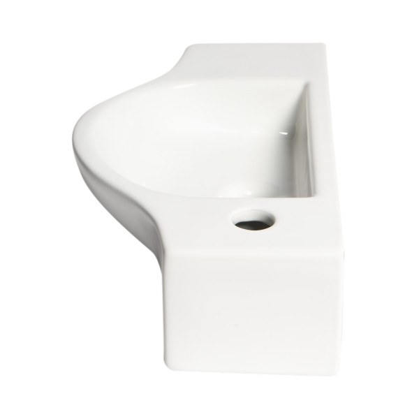 ALFI brand ABC114 White 18" Small Wall Mounted Ceramic Sink with Faucet Hole