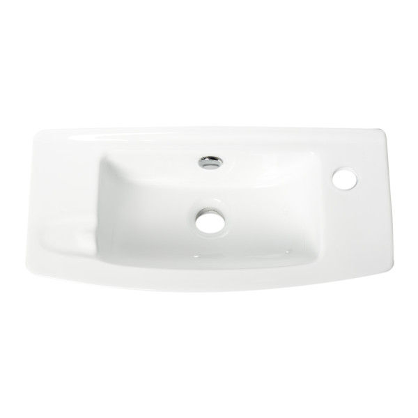 ALFI brand ABC115 White 20" Small Wall Mounted Ceramic Sink with Faucet Hole