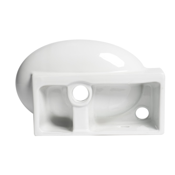 ALFI brand ABC117 White 17" Small Wall Mounted Ceramic Sink with Faucet Hole