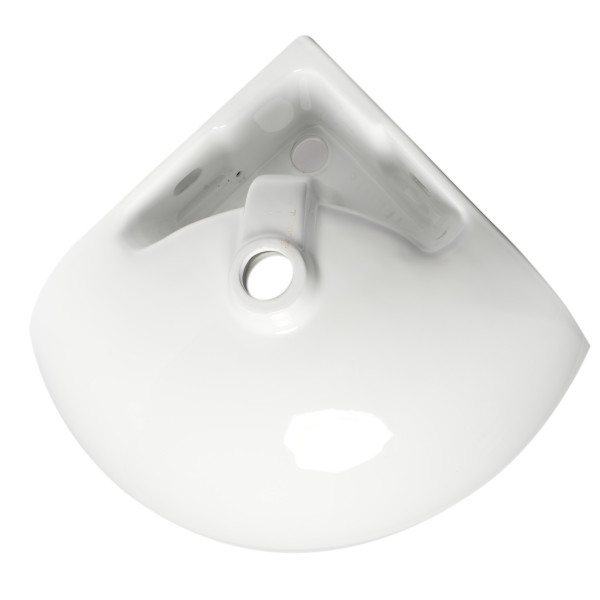 ALFI brand ABC120 White 22" Corner Wall Mounted Ceramic Sink with Faucet Hole