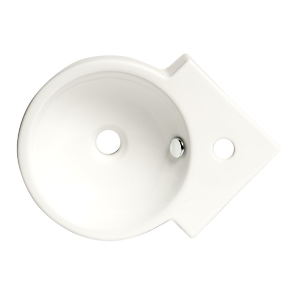 ALFI brand ABC121 White 17" Tiny Corner Wall Mounted Ceramic Sink + Faucet Hole