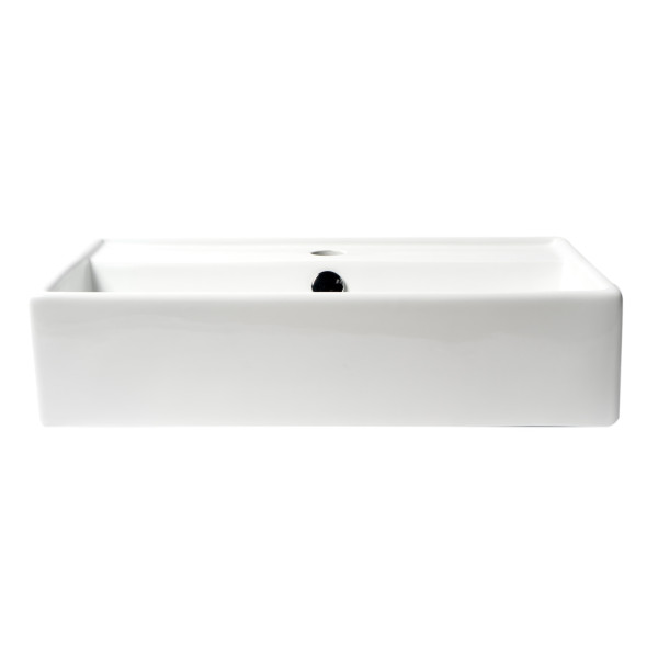 ALFI brand ABC122 White 22" Rectangular Wall Mounted Ceramic Sink + Faucet Hole