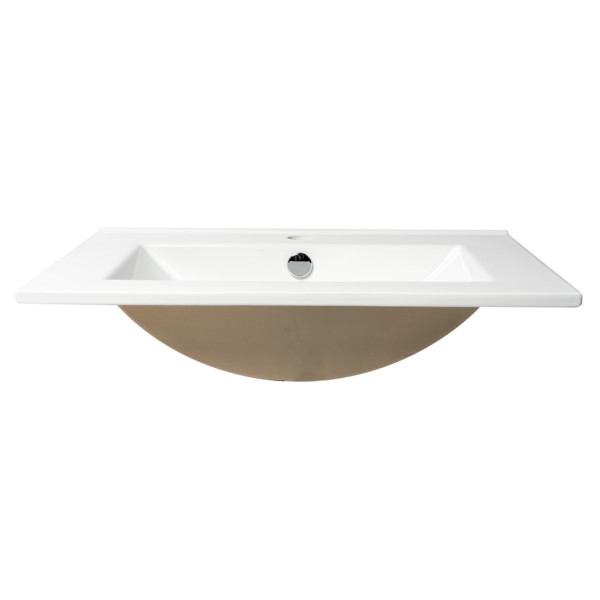 ALFI brand ABC803 White 25" Rectangular Drop In Ceramic Sink with Faucet Hole