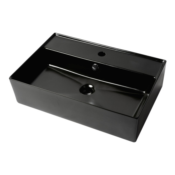 ALFI brand ABC901 24" Modern Rectangular Above Mount Ceramic Sink + Faucet Hole