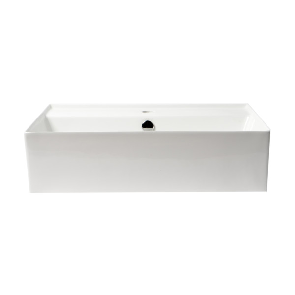ALFI brand ABC901 24" Modern Rectangular Above Mount Ceramic Sink + Faucet Hole