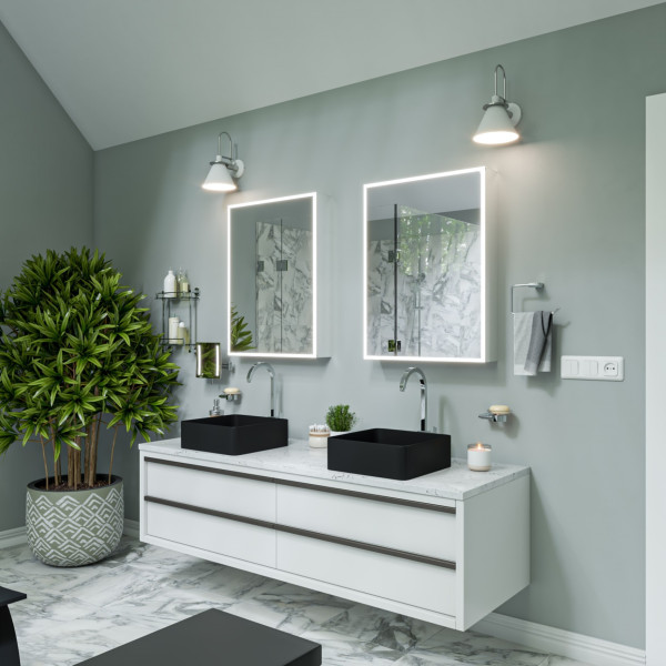 ALFI brand ABC903 16" Modern Square Above Mount Ceramic Sink
