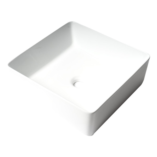 ALFI brand ABC903 16" Modern Square Above Mount Ceramic Sink