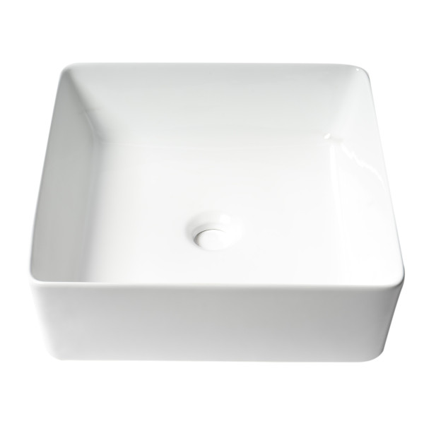 ALFI brand ABC903 16" Modern Square Above Mount Ceramic Sink