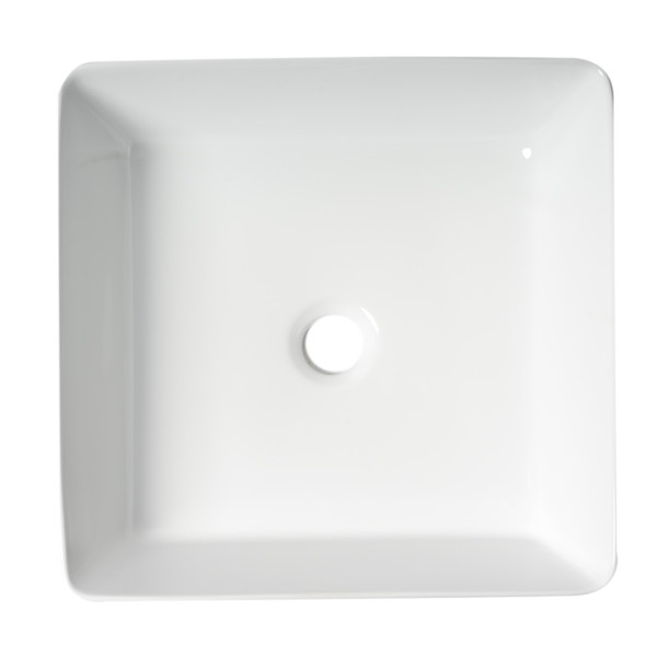 ALFI brand ABC903 16" Modern Square Above Mount Ceramic Sink