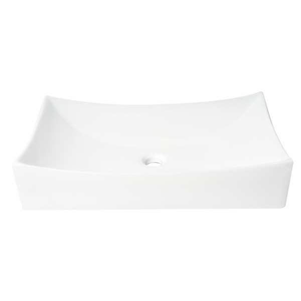 ALFI brand ABC904 White 26" Fancy Rectangular Above Mount Ceramic Sink