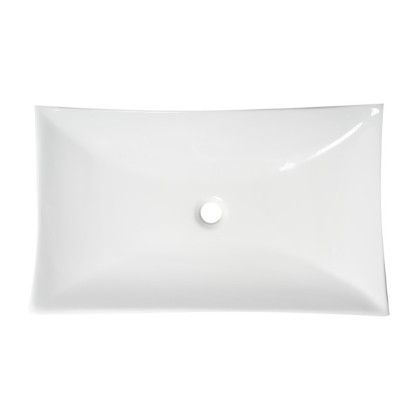 ALFI brand ABC904 White 26" Fancy Rectangular Above Mount Ceramic Sink