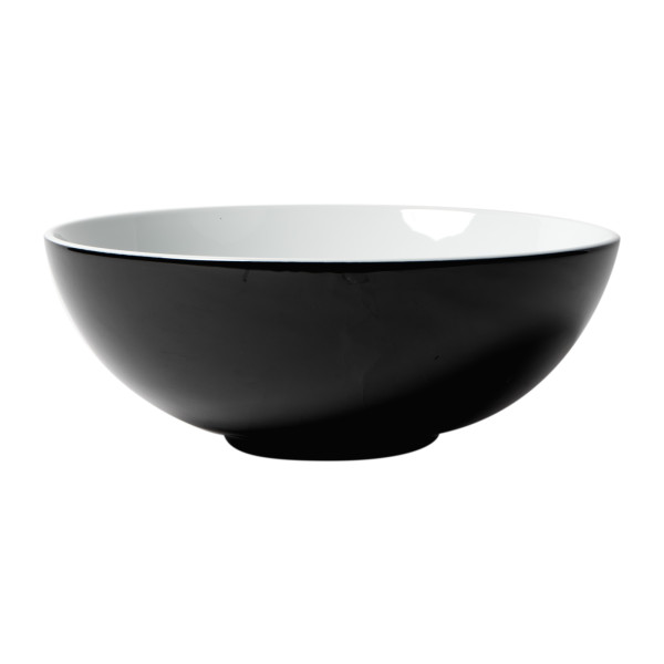 ALFI brand ABC906 Black & White 15" Round Vessel Above Mount Ceramic Sink