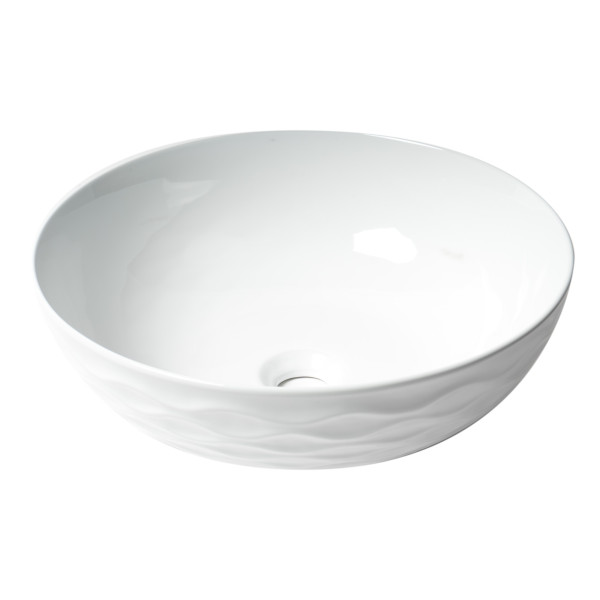 ALFI brand ABC909 White 17" Decorative Round Vessel Above Mount Ceramic Sink