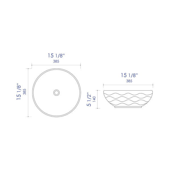 ALFI brand ABC909 White 17" Decorative Round Vessel Above Mount Ceramic Sink