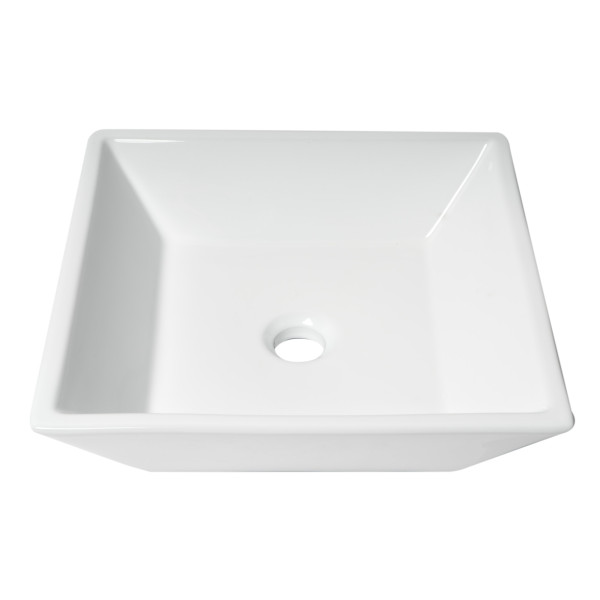 ALFI brand ABC912 White 17" Square Above Mount Ceramic Sink