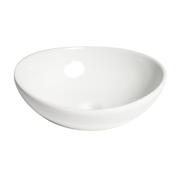 ALFI brand ABC913 White 16" Egg Shape Above Mount Ceramic Sink