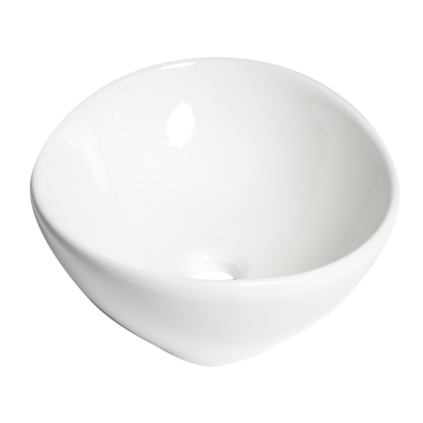 ALFI brand ABC913 White 16" Egg Shape Above Mount Ceramic Sink