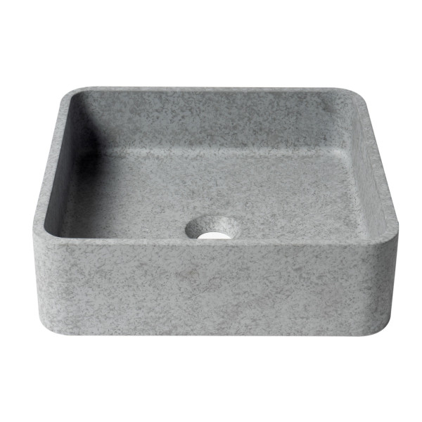 ALFI brand ABCO16S 16" Square Solid Concrete Gray Matte Bathroom Sink