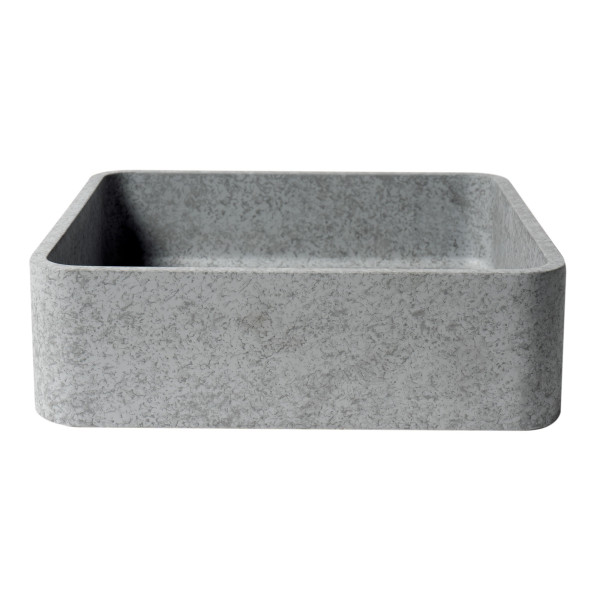 ALFI brand ABCO16S 16" Square Solid Concrete Gray Matte Bathroom Sink