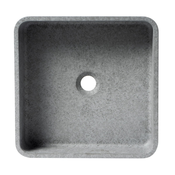 ALFI brand ABCO16S 16" Square Solid Concrete Gray Matte Bathroom Sink