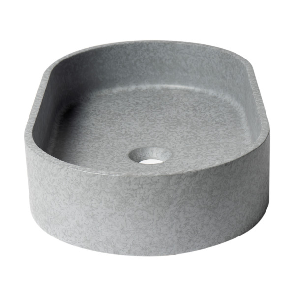 ALFI brand ABCO24O 24" Oval Solid Concrete Gray Matte Above Mount Bathroom Sink