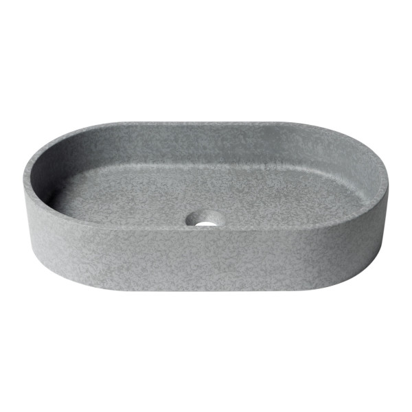 ALFI brand ABCO24O 24" Oval Solid Concrete Gray Matte Above Mount Bathroom Sink