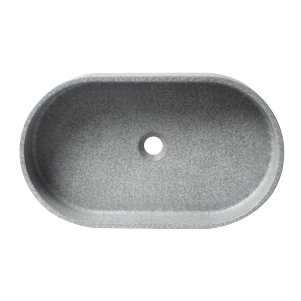 ALFI brand ABCO24O 24" Oval Solid Concrete Gray Matte Above Mount Bathroom Sink