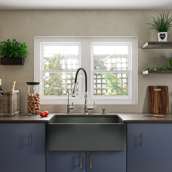 ALFI brand ABCO3020SB 30" Fireclay Farmouse Kitchen Sink In Concrete Color