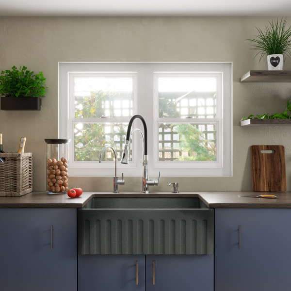 ALFI brand ABCO3020SB 30" Fireclay Farmouse Kitchen Sink In Concrete Color