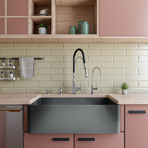 ALFI brand ABCO3320SB 33" Fireclay Farmhouse Kitchen Sink In Concrete Color