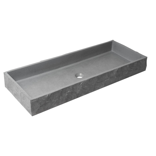 ALFI brand ABCO39TR 39" Solid Concrete Gray Matte Trough Sink for the Bathroom