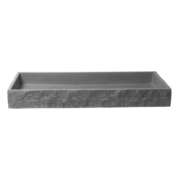 ALFI brand ABCO39TR 39" Solid Concrete Gray Matte Trough Sink for the Bathroom