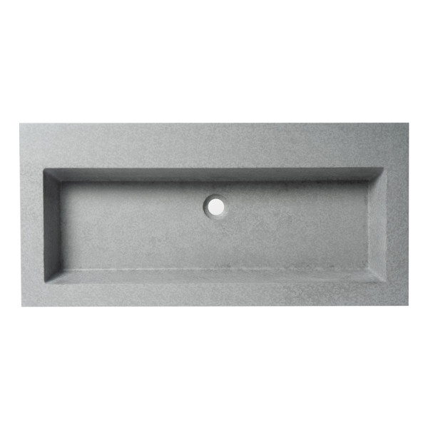 ALFI brand ABCO40TR 40" Solid Concrete Gray Matte Trough Sink for the Bathroom