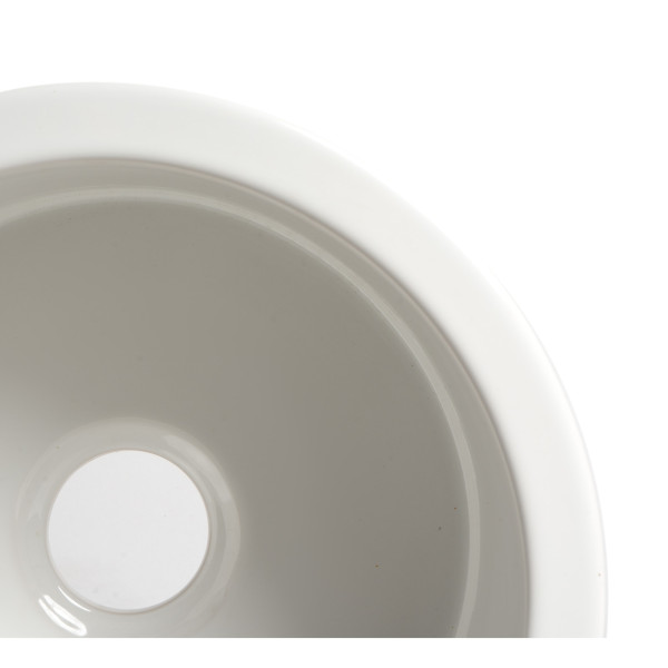 ALFI brand ABF1818R Round 18" x 18" Undermount / Drop In Fireclay Prep Sink