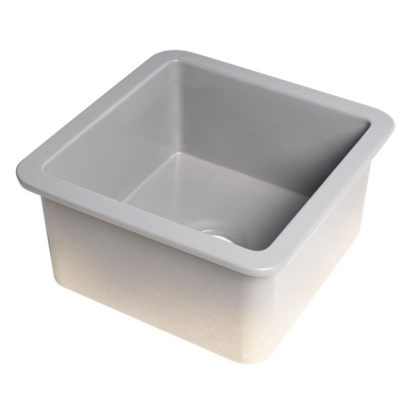 ALFI brand ABF1818S Square 18" x 18" Undermount / Drop In Fireclay Prep Sink