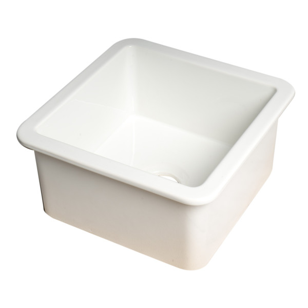 ALFI brand ABF1818S Square 18" x 18" Undermount / Drop In Fireclay Prep Sink