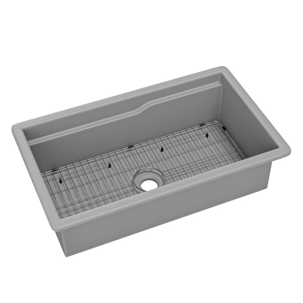 ALFI brand ABFS3219SUD 32" x 19" Workstation Fireclay Undermount Drop In Kitchen Sink