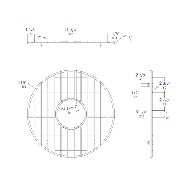 ALFI brand ABGR18R Round Stainless Steel Grid for ABF1818R