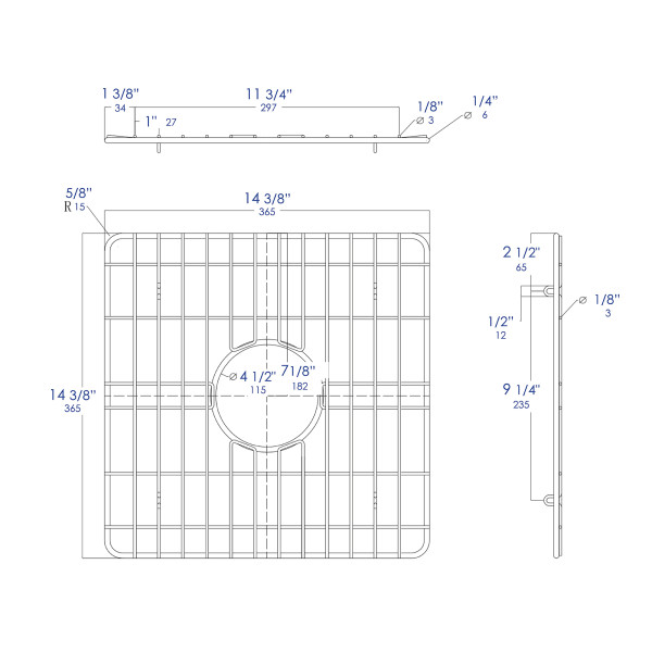 ALFI brand ABGR18S Square Stainless Steel Grid for ABF1818S