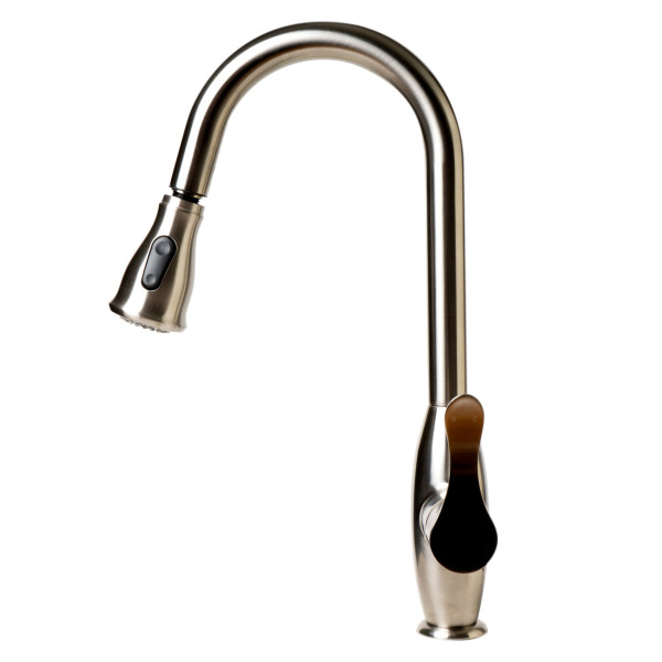 ALFI brand ABKF3783 Traditional Gooseneck Pull Down Kitchen Faucet