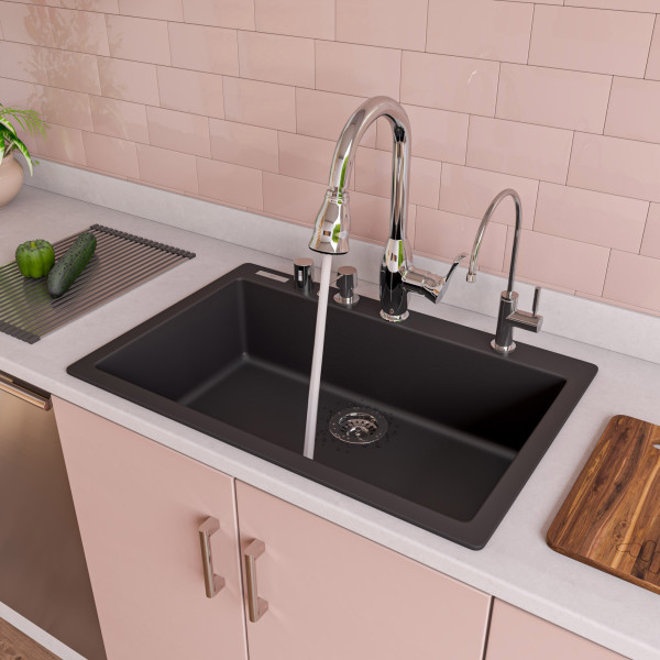 ALFI brand ABKF3783 Traditional Gooseneck Pull Down Kitchen Faucet