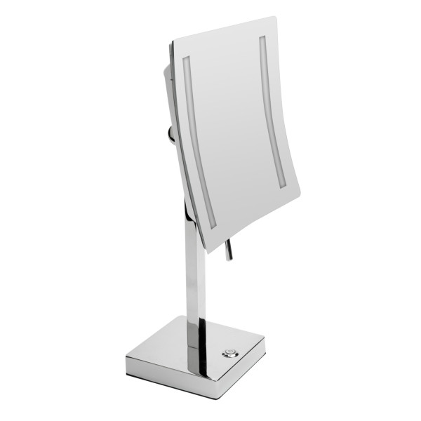 ALFI brand ABM8FLED Tabletop Square 8" 5x Magnifying Mirror with Light