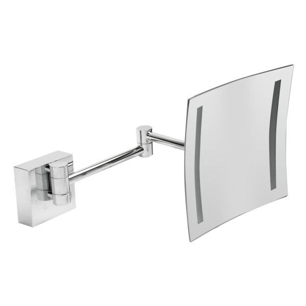 ALFI brand ABM8WLED Wall Mount Square 8" 5x Magnifying Mirror with Light