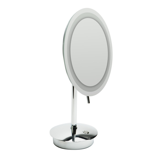 ALFI brand ABM9FLED Tabletop Round 9 Inch 5x Magnifying Mirror with Light
