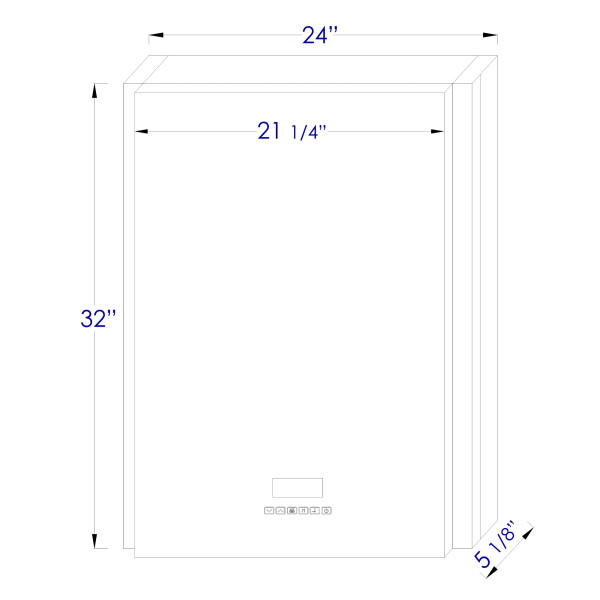 ALFI brand ABMC2432BT 24" x 32" Single Door LED Light Bluetooth Medicine Cabinet